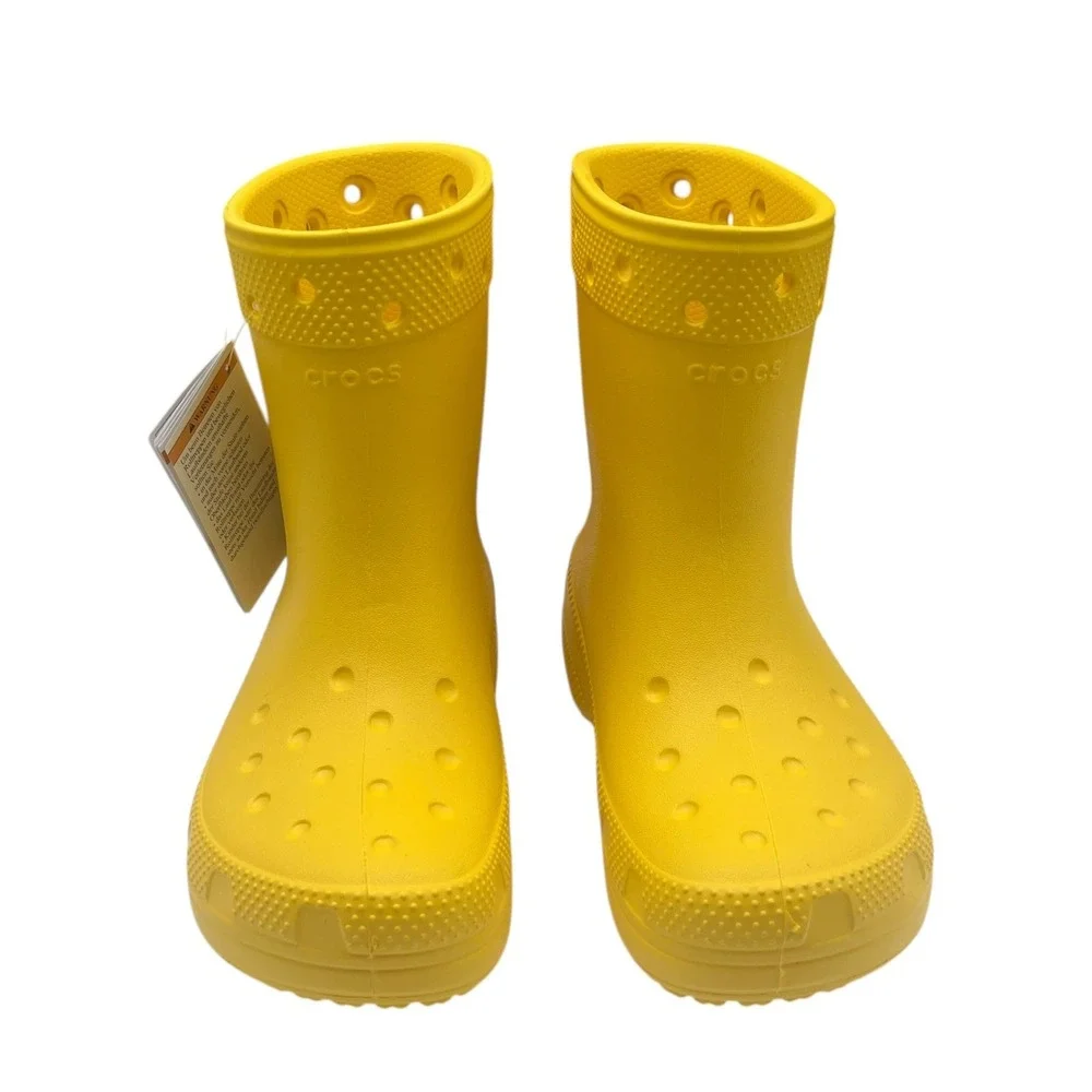 Crocs Youth‎ Girls Boys Rain Boots Size 3/Women's Size 5 Solid Yellow Waterproof